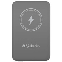 Verbatim, powerbank z ładowaniem bezprzewodowym, 5V, ładowanie telefonu, 32249, 10 000mAh, Mocowanie magnetyczne, szara