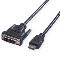 VALUE Kábel DVI(18+1)-HDMI, M/M, 2m