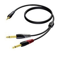Kabel 3,5 mm Jack Męska Stereo - 2x 6,3 mm Jack Męska Mono 1,5m - CLA713/1.5