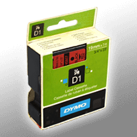 Dymo Originalband 45807 schwarz auf rot 19mm x 7m