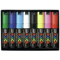 POSCA uni PC-8K, 8 pcs marqueur 8 pièce(s) Noir, Bleu, Vert, Rose, Rouge, Blanc, Jaune