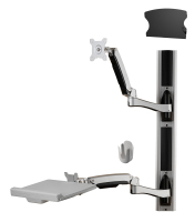 Amer Mounts AMR1AWSV3 monitor mount / stand 61 cm (24") Black, Silver Wall