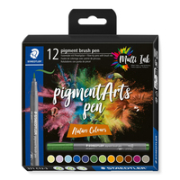 Staedtler Pigment Arts Brush Pen Nature Colors viltstift Meerkleurig 12 stuk(s)
