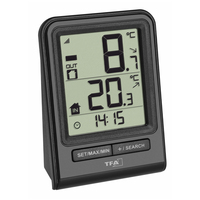 TFA-Dostmann PRISMA Elektronisches Umgebungsthermometer Drinnen/Draußen Schwarz