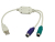 LogiLink Adapter USB - 2x PS/2 cavo PS/2 0,2 m 2x 6-p Mini-DIN USB A Grigio