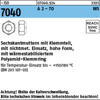 ISO 7040 A 2-70 M 8 m. braunem Ring, n. BN 205107 -3 A 2 VE=K