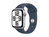 Apple Watch SE Aluminium Cellular 44mm Silber (Sportarmband sturmblau) M/L