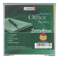 LANDRÉ Office 9,5x9,5x9,5 cm Zettelbox, blanko, ca. 800 Blatt, mehrfarbig