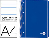 Cuaderno Espiral Liderpapel A4 Micro Serie Azul Tapa Blanda 80H 80 Gr Horizontal con Margen 4 Taladros Azul