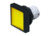 Drucktaster, beleuchtbar, tastend, Bund quadratisch, gelb, Frontring schwarz, Ei
