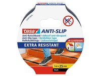 tesa® Anti-Slip Tape met grove korrel, 25 mm x 5 m, Zwart (rol 5 meter)