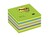 Post-it® Notes Kubus, 76 x 76 mm, Neon groen, blauw (blok 450 vel)