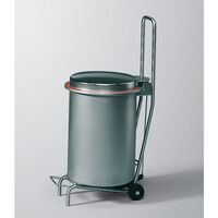 BUGGY stainless steel waste bin with pedal/wheeled base