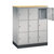 Armario de compartimentos bajo llave de acero INTRO, altura de compartimento 345 mm, A x P 920 x 500 mm, 9 compartimentos, cuerpo aluminio blanco, puertas en aluminio blanco.
