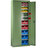 Armario-almacén con cajas visualizables, H x A x P 1740 x 680 x 280 mm, 48 cajas, monocolor, verde reseda.