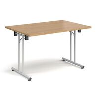 Folding rectangular meeting room tables