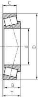 Zeichnung: Kegelrollenlager DIN ISO 355 / DIN 720, offen