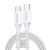 Kabel przewód USB-C w oplocie PD 100W 5A 480Mb/s 1m biały
