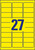 Wetterfeste Folien-Etiketten, A4, 63,5 x 29,6 mm, 20 Bogen/540 Etiketten, gelb