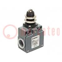Limit switch; plunger with metal roller Ø12mm; NO + NC; 10A