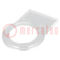 Bezel; 22mm; har-port; -25÷70°C; Ø22.3mm; IP20; transparent