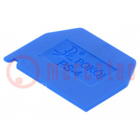 Záró lemez; kék; Szél: 1mm; poliamid; -25÷100°C; ZG-G2.5,ZG-G4