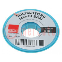 Tape: desoldering; halide-free,rosin; W: 1.5mm; L: 10m