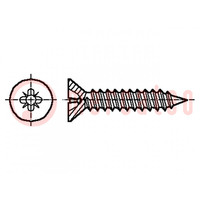 Screw; for metal; 3.5x25; Head: countersunk; Pozidriv; PH2; zinc