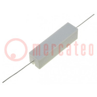 Resistor: wire-wound; cement; THT; 100mΩ; 15W; ±5%; 48x13x13mm