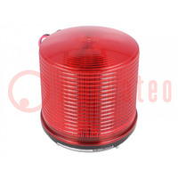 Segnalatore: luminoso; luce a lampi; rosso; S125; 24VDC; IP44; ABS
