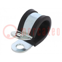 Fixing clamp; ØBundle : 25mm; W: 25mm; steel; Cover material: EPDM