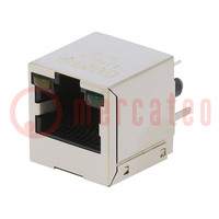 Presa; RJ45; PIN: 8; dorato; Posizione: 8p8c; per PCB; THT