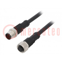 Cable: for sensors/automation; PIN: 10; M12-M12; 2m; plug; plug
