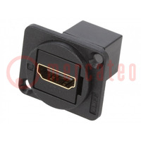 Coupler; HDMI socket,both sides; FT; gold-plated; 19x24mm