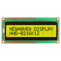 Display: LCD; alphanumeric; STN Positive; 16x2; yellow-green; LED