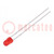 LED; 3mm; red; 12÷30mcd; 40°; Front: convex; 2÷2.5V; No.of term: 2
