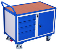Produktbild - Werkstattwagen mit 1 Ladefläche, 4 Schubladen und 1 Schrank