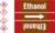 Rohrmarkierungsband mit Gefahrenpiktogramm - Ethanol, Rot/Braun, 6.5 x 12.7 cm
