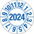 Prüfplakette, Jahresplakette mit 4-stelliger Jahreszahl, für Labore, 2,0 cm Version: 24 - Prüfplakette 2024