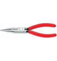 Knipex Flachrundzange mit Schneide (Radiozange) schwarz atramentiert, 160 mm, 25 01 160-00