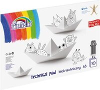 Blok techniczny Fiorello, A3, 10 kartek, biały