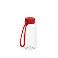 Artikelbild Drink bottle "Refresh" clear-transparent incl. strap, 0.4 l, transparent/red
