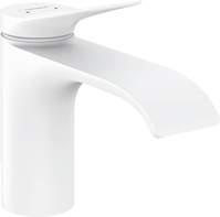 HANSGROHE VIVENIS ROBINET DE SALLE DE BAIN AVEC BEC VERSEUR HAUTEUR 80 MM AVEC TIRETTE BLANC MAT 75010700