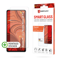 Displex Smart Glass (9H) für Xiaomi Mi 11i/Redmi Note 10 Pro, Montagesticker, unzerbrechlich, ultra-dünn, unsichtbar