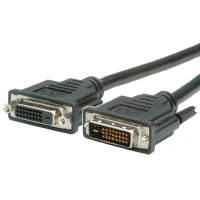 Value DVI (24+1) Dual Link M/F 5 m DVI kábel DVI-D Fekete