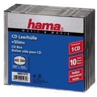 Hama CD Slim Jewel Case, pack 10 1 disques Transparent
