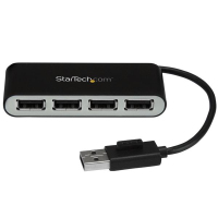 StarTech.com ST4200MINI2 huby i koncentratory USB 2.0 480 Mbit/s Czarny, Srebrny