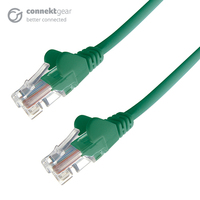 connektgear 0.3m RJ45 CAT6 UTP Stranded Flush Moulded LS0H Network Cable - 24AWG - Green