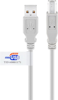 Goobay USB 2.0 Hi-Speed-Kabel mit USB-Zertifikat, Grau, 2m