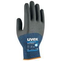 Uvex 6006212 protective handwear Anthracite, Blue, Grey Elastane, Viscose, Polyamide 1 pc(s)